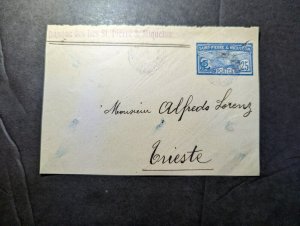 France Saint Pierre and Miqueleon Cover Front Only to Trieste Italy