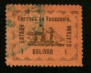 DS-1050 VENEZEULA GUYANA 1903 REVOLUIONARY STEAMSHIP BANRIGH SCOTT #5 1b MH $25