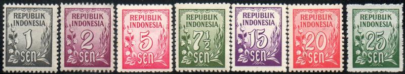 Indonesia  Scott  368-376  MNH  Short set