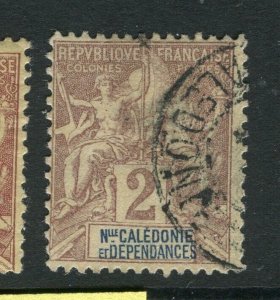 FRENCH COLONIES; NEW CALEDONIA 1890s Tablet type used 2c. value