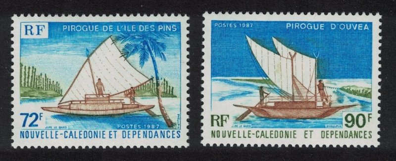 New Caledonia Canoes 2v 1987 MNH SG#807-808