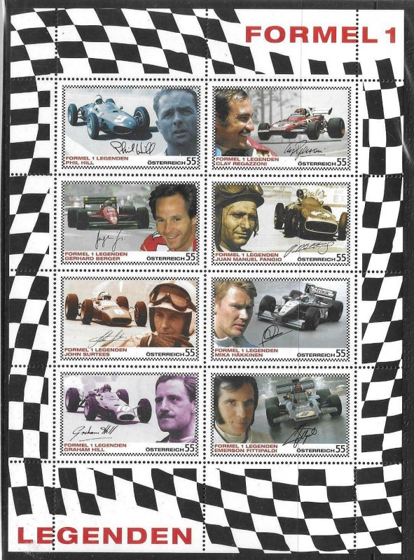 2007   AUSTRIA   -  SG.  MS 2868  -  FORMULA ONE LEGENDS  -  MNH