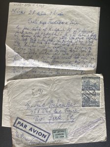 1941 Prague Bohemia Germany Airmail Cover To New York Usa W Letter