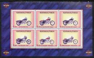 KARAKALPAKIA - 1998 - H. D. Motorcycles - Perf 6v Sheet - Mint Never Hinged