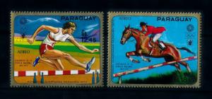 [72480] Paraguay 1970 Olympic Games Munich Horse Athletics Airmail Stamps MNH