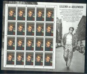 SCOTT 3082 LEGENDS OF HOLLYWOOD JAMES DEAN 32ct 20 STAMP SHEE⭐⭐⭐⭐⭐⭐