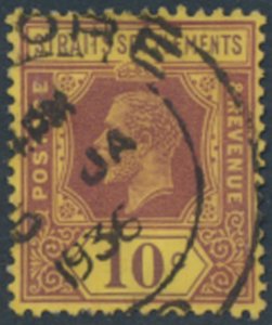 Straits Settlements  SC# 191a  Used  wmk crown CA script  Die I  see details ...