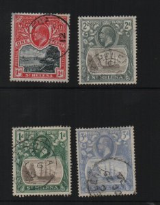 St Helena 1903-1923 selection of 4 used stamps SG56, 98, 100 & SG101