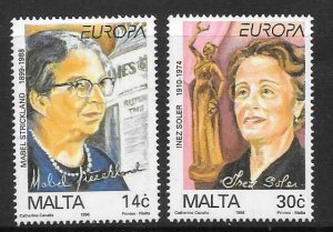 MALTA SG1016/7 1996 EUROPA FAMOUS WOMEN MNH