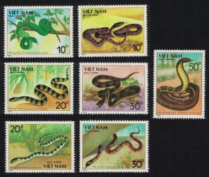 Vietnam Snakes 7v 1988 MNH SC#1972-1978 SG#1191-1197 MI#2029-2035