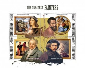 Sierra Leone - 2017 Greatest Painters - 4 Stamp Sheet - SRL171115a