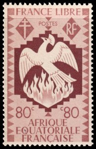 French Equatorial Africa #147  MNH - 80c red-bro Phoenix (1941)