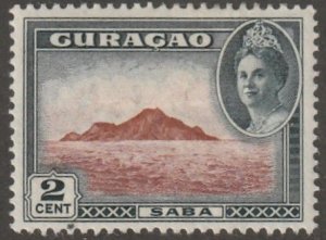 Curacao, stamp, scott#166,  mint,  hinged,  2,  cent,