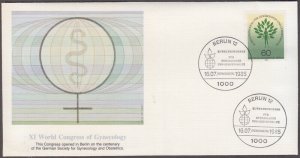 GERMANY (BERLIN) Sc # 9N504 FDC - 9th WORLD GYNECOLOGICAL CONGRESS