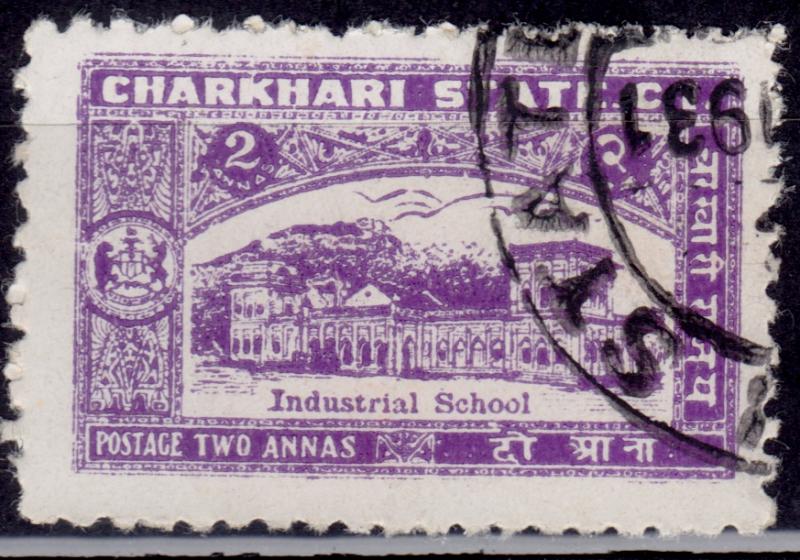 India Charkhari, 1931, Industrial School, 2a, sc#30, used