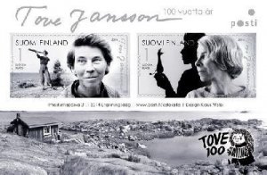 Finland Finnland Finlande 2014 Tove Jansson 100 ann set of 2 stamps in block MNH