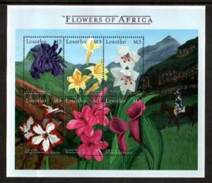 Lesotho 2000 - Flowers Mountains - Sheet of 6 Stamps - Scott #1238 - MNH