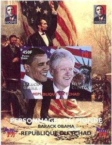 Chad - Clinton/ Obama  Souvenir Sheet 3B-023