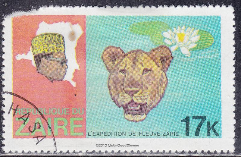 Zaire 907 USED 1979 President Mobotu, Map of Zaire, Leopard