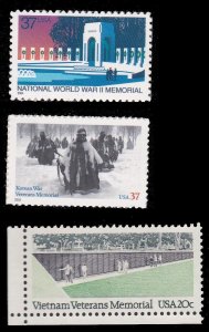 US 3862 3803 2109, MNH - World War 2, Korean War, VietNam War Memorials