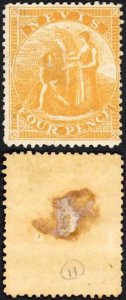 Nevis SG18 4d Orange-yellow Litho M/M (mark on reverse) Cat 180 pounds