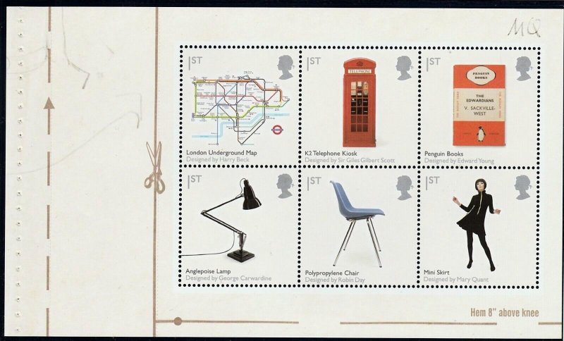 GB 2009 - British Design Classics   - Pane from Prestige Bklt  MNH # 2623a