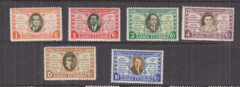 GUATEMALA, 1938 Philatelic Exhibition set of 6, lhm.