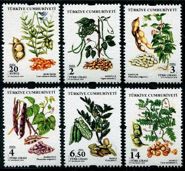 HERRICKSTAMP NEW ISSUES TURKEY Sc.# 3581-86 Legumes