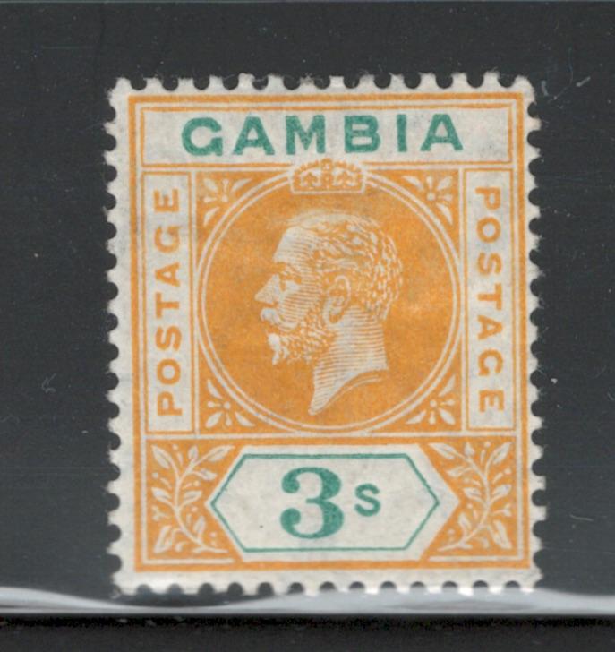 Gambia 1912 King George V 3sh Scott # 85 MH