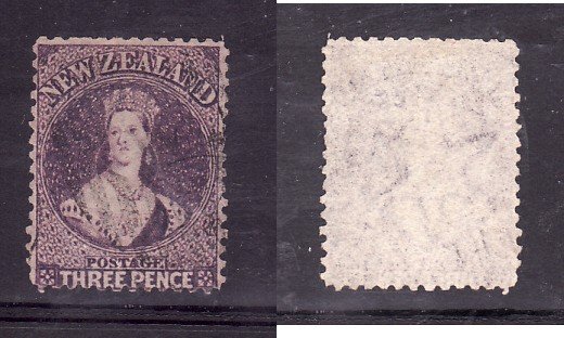 New Zealand-Sc#33-used 3p lilac QV-1864-71-