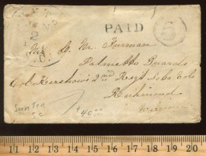 CSA Sumpter SC Stampless 'PAID 5' Mark on Petite Ladies Cover CSA CV $125 BZ1688