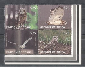 O0449 2012 Kingdom Of Tonga Fauna Birds Owls 1Set !!! Michel 110 Euro Mnh