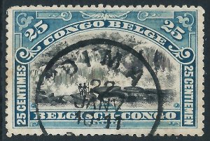 Belgian Congo, Sc #49, 25c Used