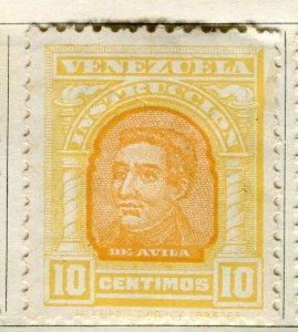 VENEZUELA;  1911 early Portraits issue Mint hinged 10c. value