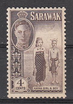 Sarawak SC# 183  1950 4c KGVI Mlh