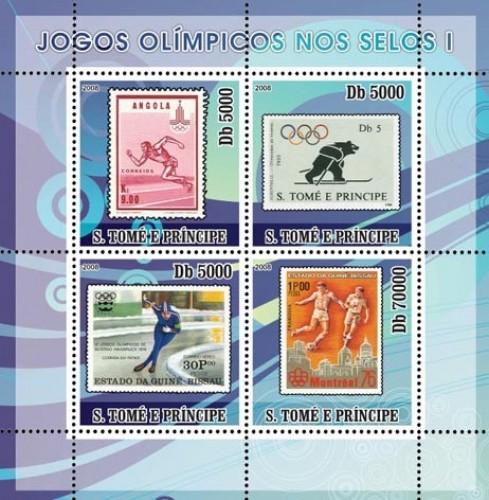 SAO TOME E PRINCIPE 2008 SHEET OLYMPIC GAMES STAMPS ON STAMPS SPORTS st8211