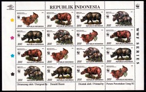 Indonesia 1996 Rhinoceros - WWF Mint MNH Miniature Sheet SC 1673e