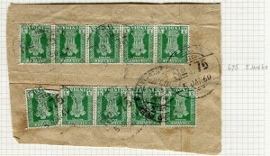 INDIA; Early GVI issue + POSTMARK on fine used value, Field PO 675