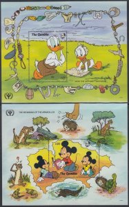 GAMBIA #1110-1 DISNEY SET of 2 SOUVENIR SHEETS for INT'l YEAR of the CHILD