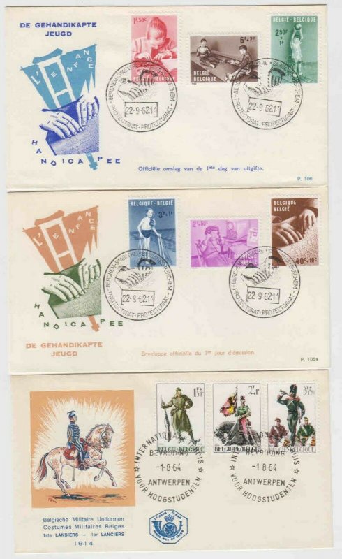 BELGIUM 11 SEMI POSTAL UNADDRESSED CACHET COVERS + SOUVENIR FOLDER 4 SCANS