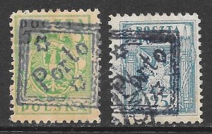 Poland 122, 126: Porto Overprints, used, F-VF