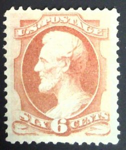 Scott #159 - F - 6c Dull Pink - Lincoln - NG - 1873