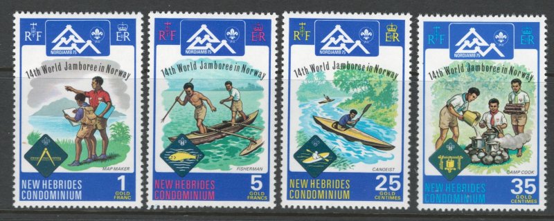 British New Hebrides 1975 Boy Scouts Scott # 197 - 200 MNH