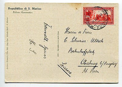 Garibaldi Cent. 75 n. 172 isolated on postcard for Switzerland