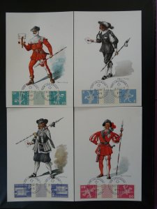 postal history tête-bêche stamps set of 4 maximum card Switzerland 1966