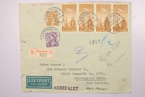 Denmark 1940 Airmail Cover to Chile / Minor Creasing - L39161