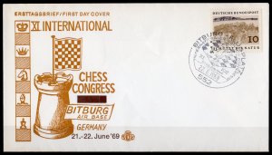 Germany 1969 XI INTERNATIONAL CHESS CONGRESS BITBURG AIR BASE SPECIAL COVER
