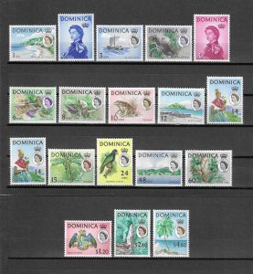 DOMINICA 1963/5 SG 162/78 + 171a MINT Cat £47.50