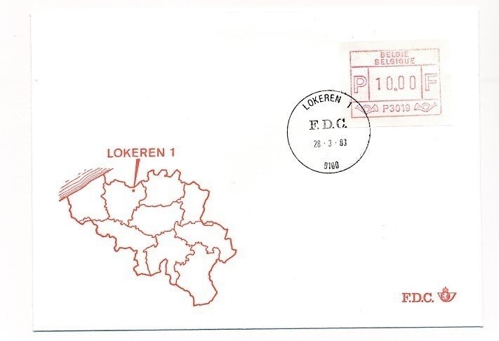 D89983 Lokeren 1 FDC Frama Postage Label Belgium