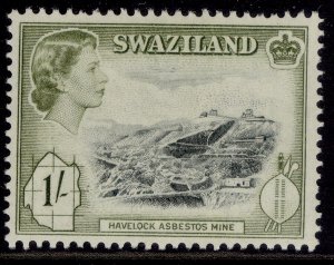 SWAZILAND QEII SG59, 1s black & deep olive, LH MINT.